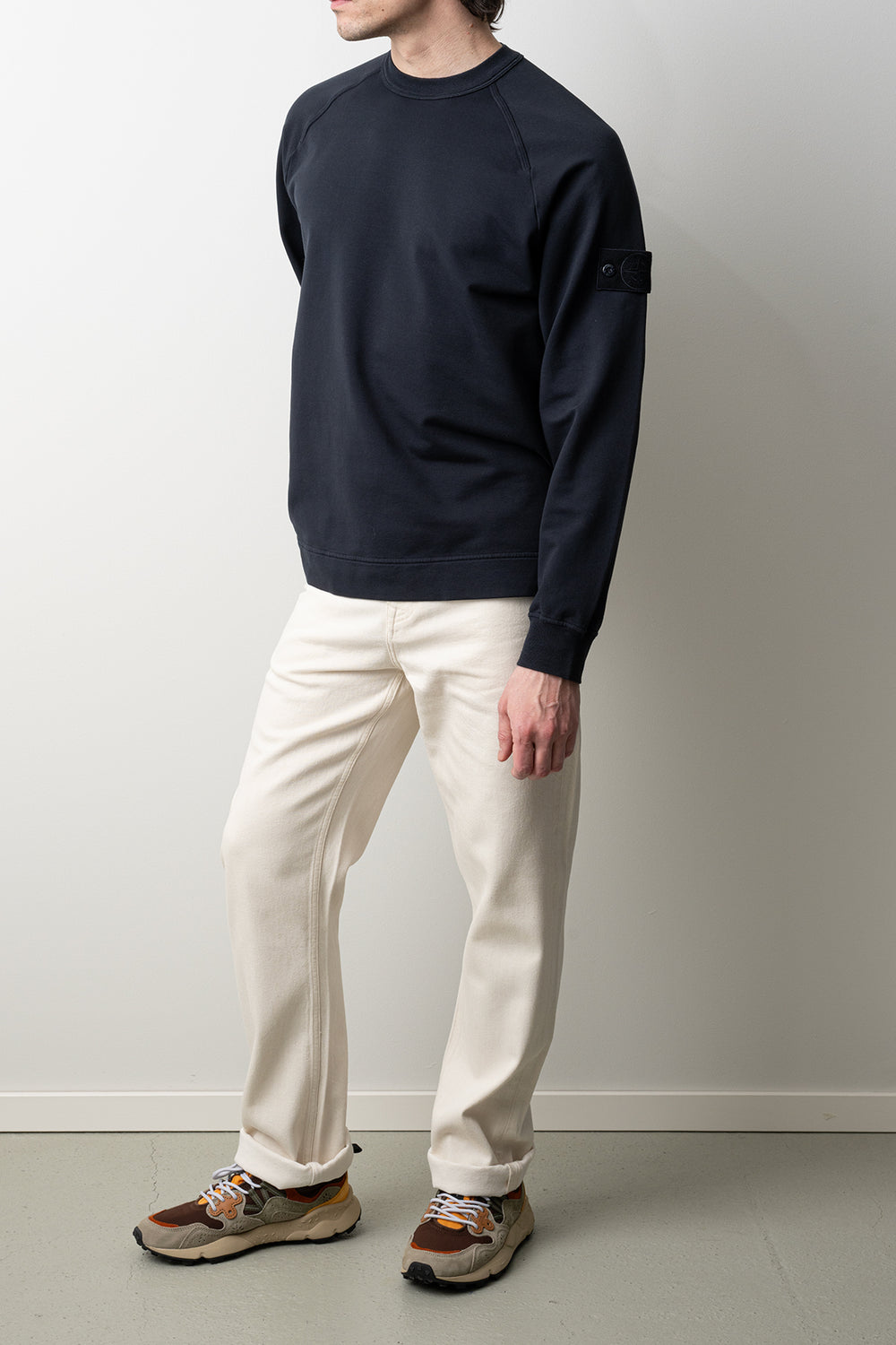 Stretch Cotton Fleece Ghost Sweater 6100064 Navy Blue