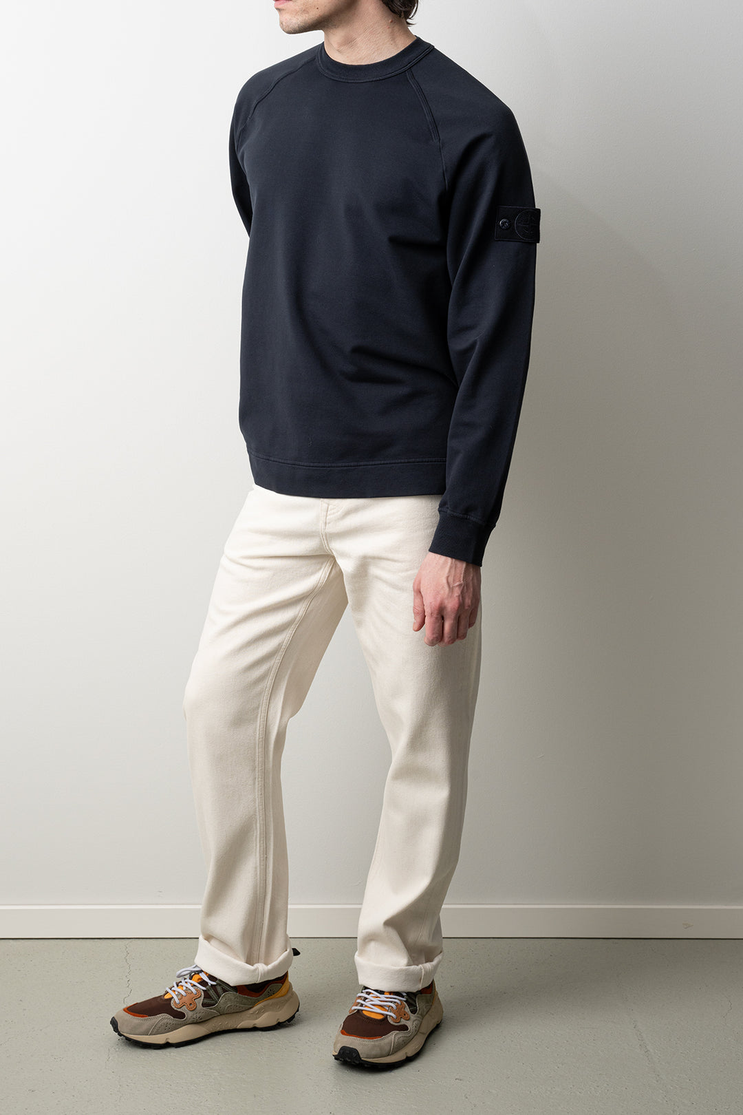 Stretch Cotton Fleece Ghost Sweater 6100064 Navy Blue