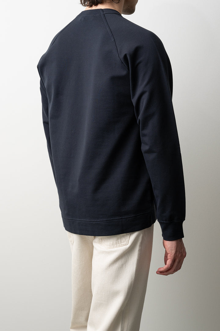 Stretch Cotton Fleece Ghost Sweater 6100064 Navy Blue