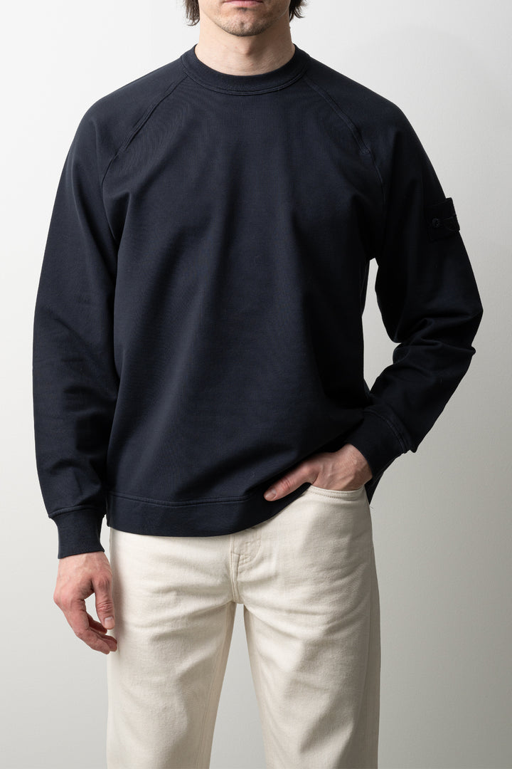 Stretch Cotton Fleece Ghost Sweater 6100064 Navy Blue