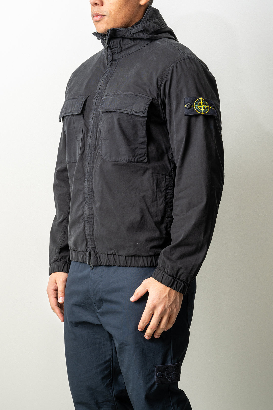 Stretch Organic Cotton Twill Jacket 4100077 Black