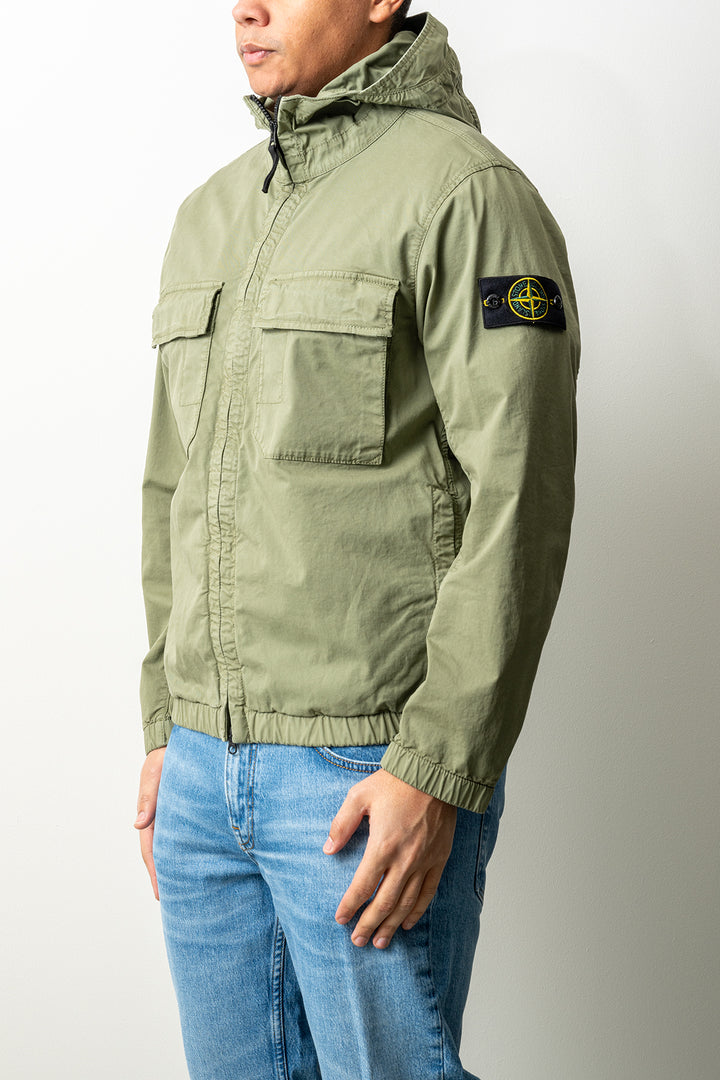 Stretch Organic Cotton Twill Jacket 4100077 MILITARY GREEN