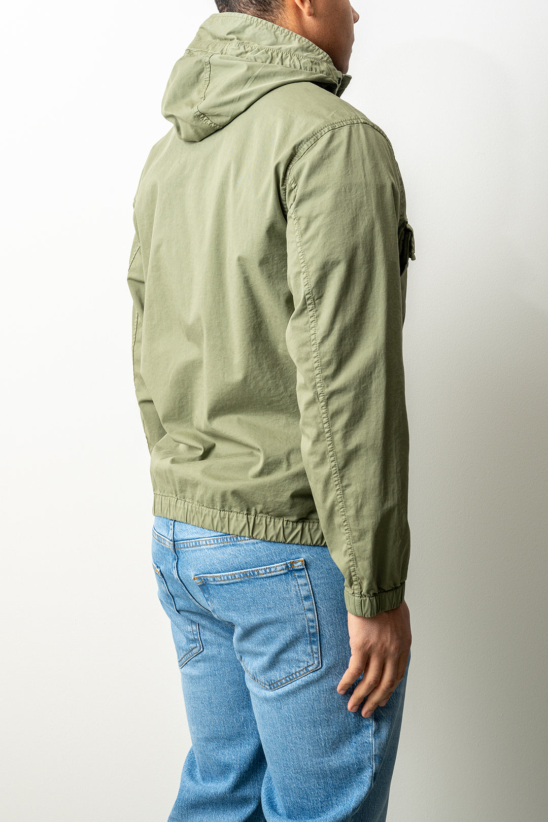 Stretch Organic Cotton Twill Jacket 4100077 MILITARY GREEN