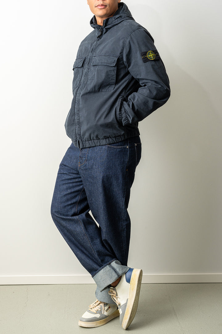 Stretch Organic Cotton Twill Jacket 4100077 Navy Blue