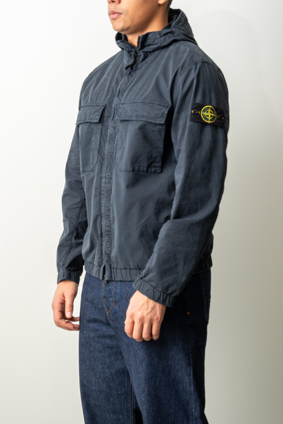 Stretch Organic Cotton Twill Jacket 4100077 Navy Blue