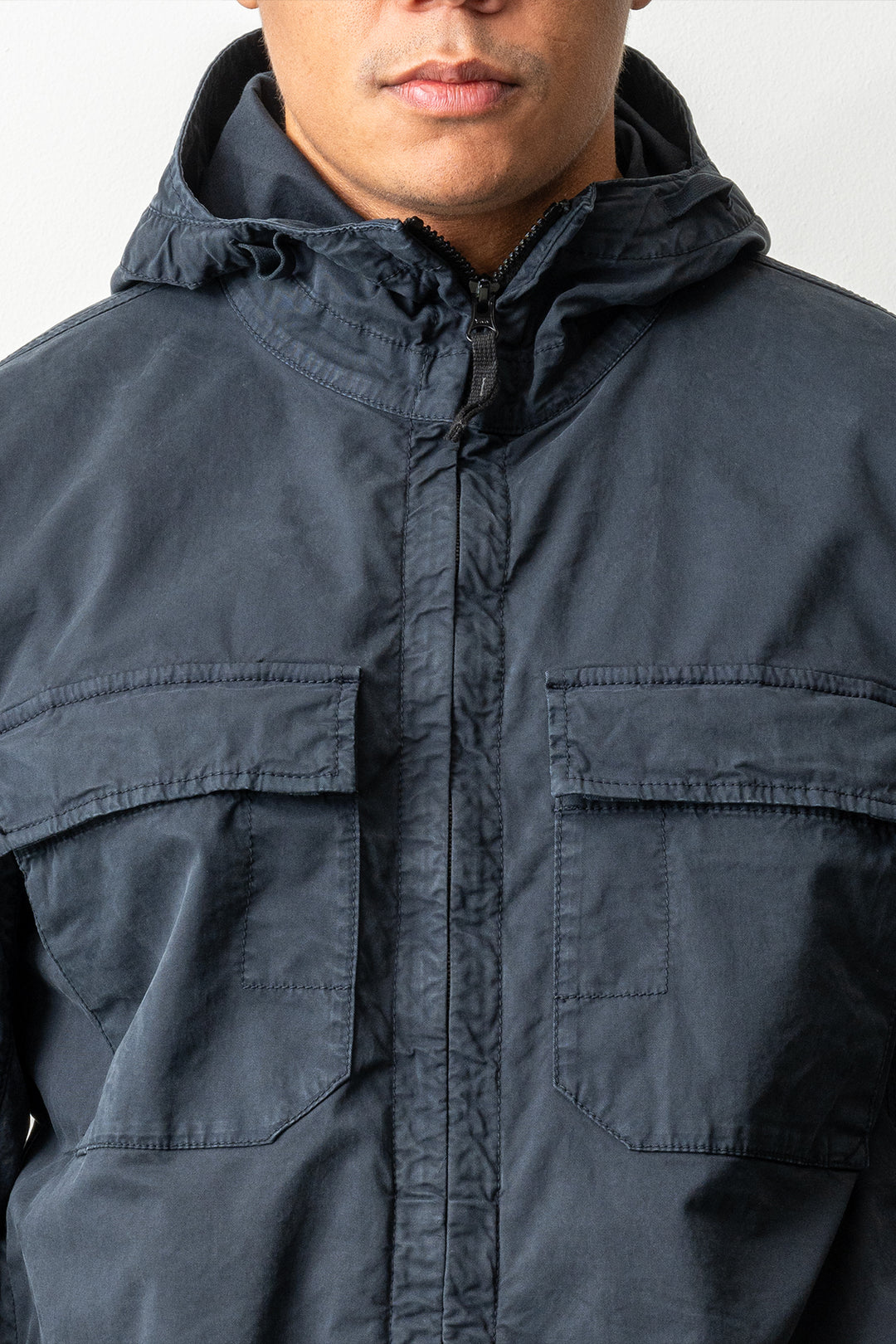 Stretch Organic Cotton Twill Jacket 4100077 Navy Blue