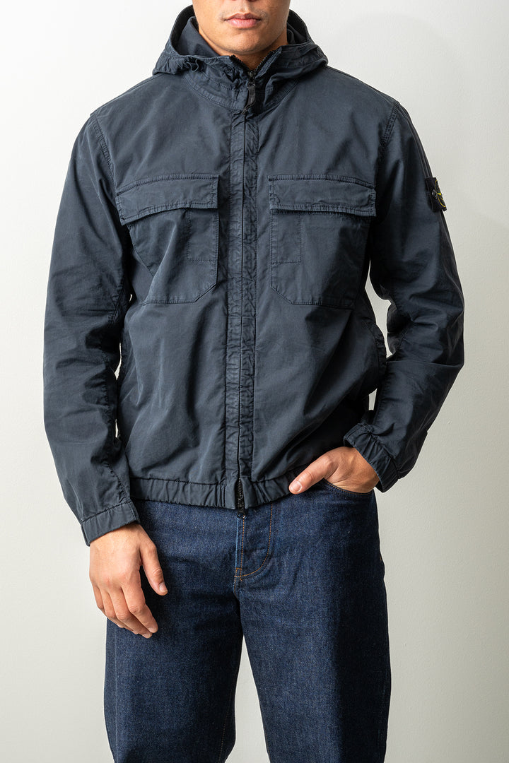 Stretch Organic Cotton Twill Jacket 4100077 Navy Blue