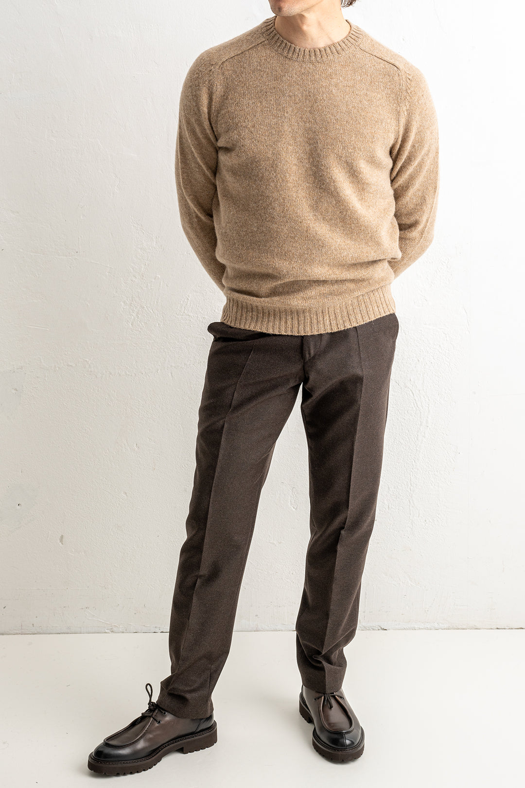 Renzo Flannel Trouser Dark Brown