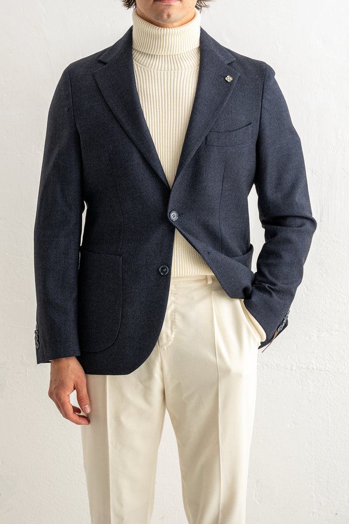 Loro Piana Wool Cashmere Blazer Dark Navy