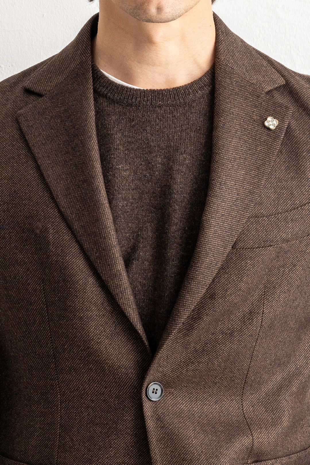 Loro Piana Wool Cashmere Blazer Dark Brown