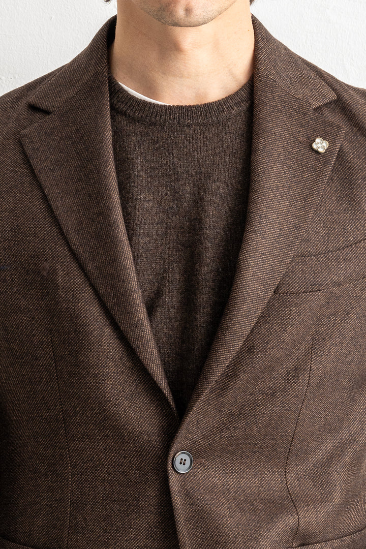 Loro Piana Wool Cashmere Blazer Dark Brown