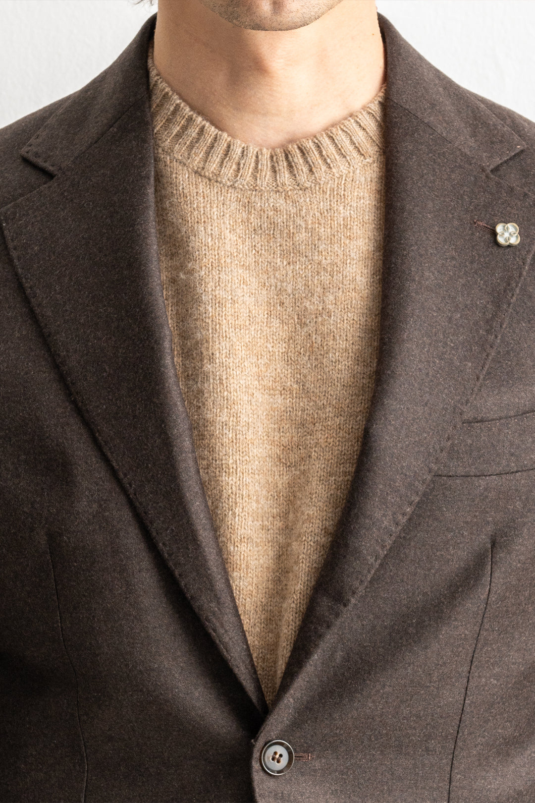 Renzo Flannel Blazer Dark Brown
