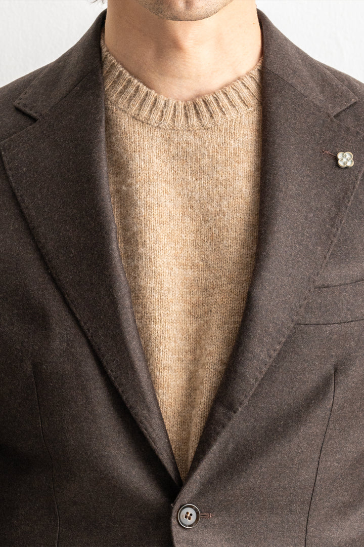 Renzo Flannel Blazer Dark Brown