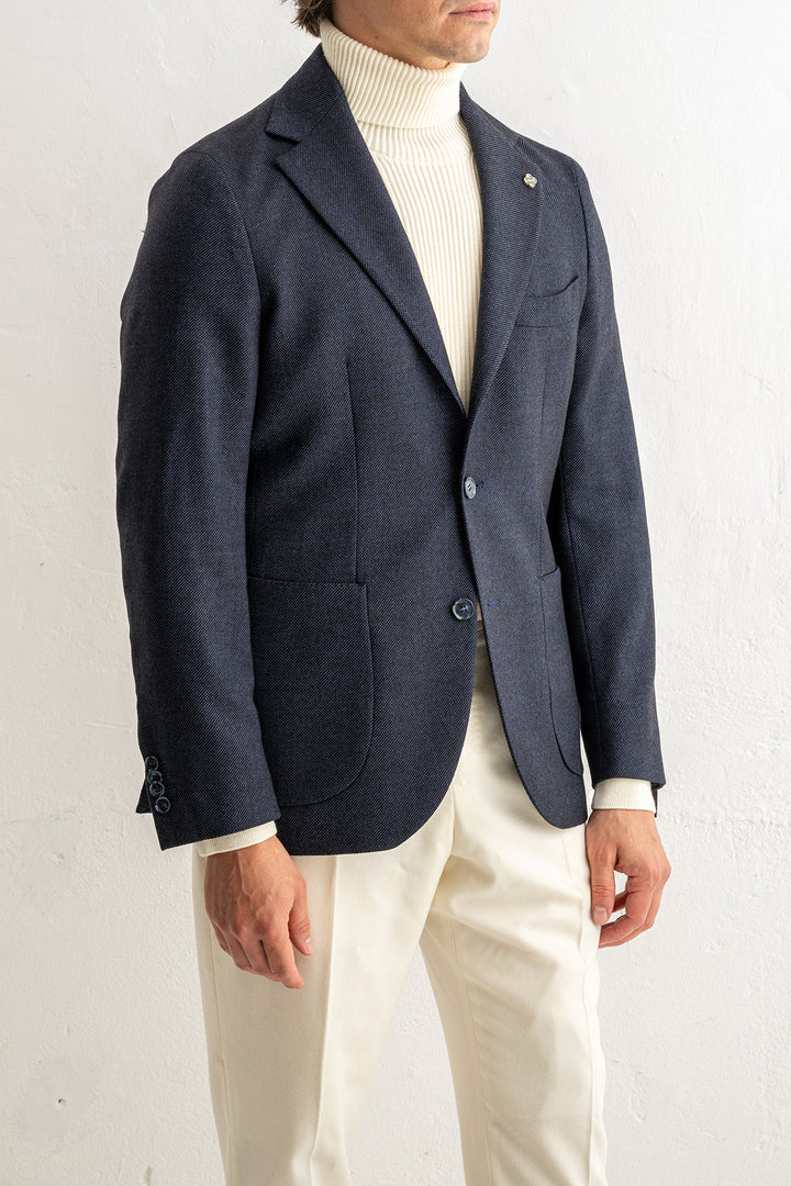 Loro Piana Wool Cashmere Blazer Dark Navy