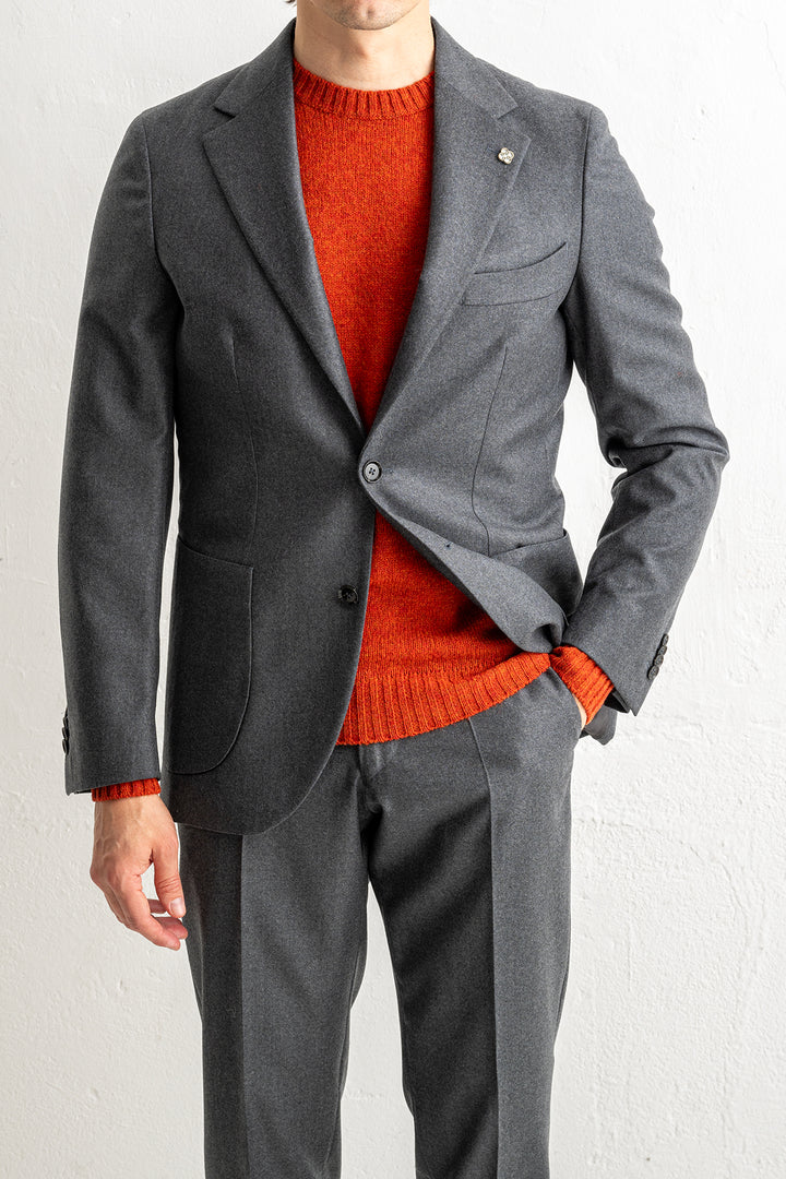Renzo Flannel Blazer DARK GREY