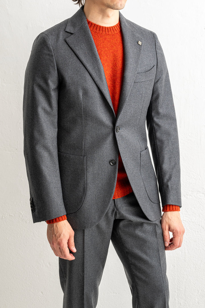 Renzo Flannel Blazer DARK GREY