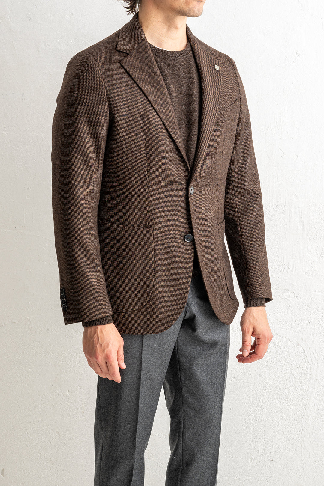 Loro Piana Wool Cashmere Blazer Dark Brown