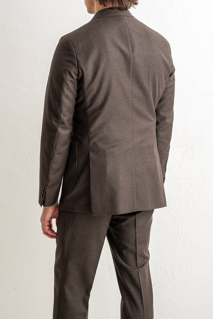 Renzo Flannel Blazer Dark Brown