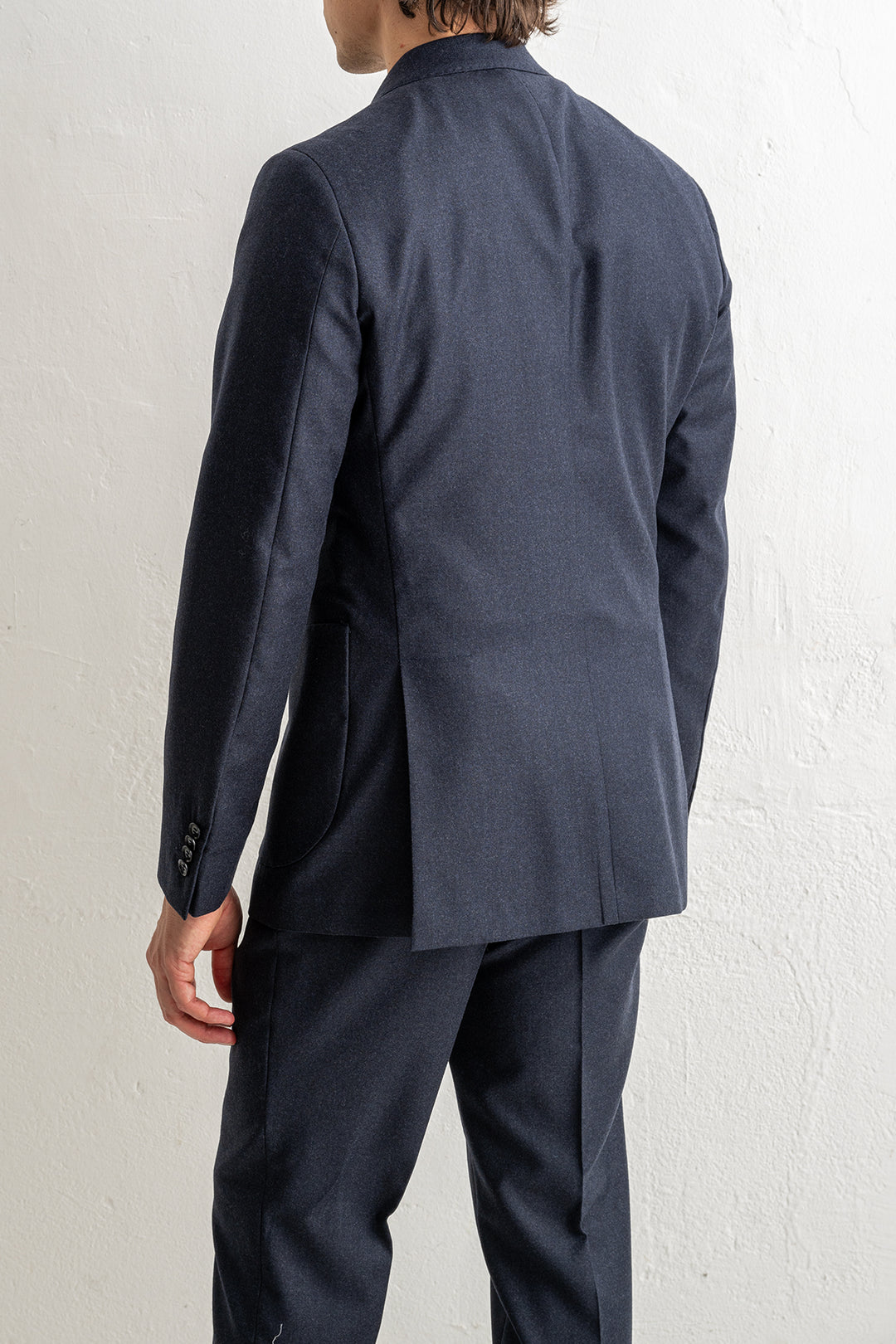 Renzo Flannel Blazer Dark Navy