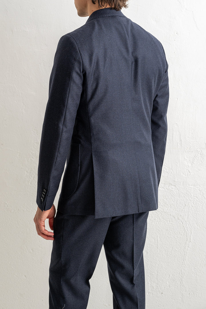 Renzo Flannel Blazer Dark Navy