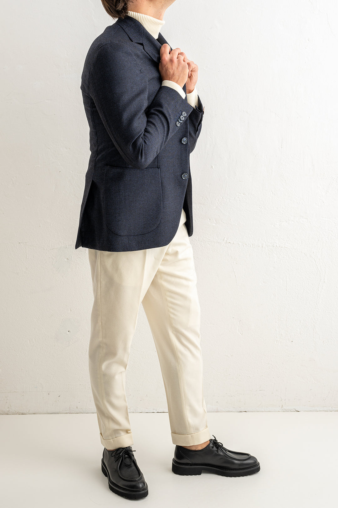 Loro Piana Wool Cashmere Blazer Dark Navy