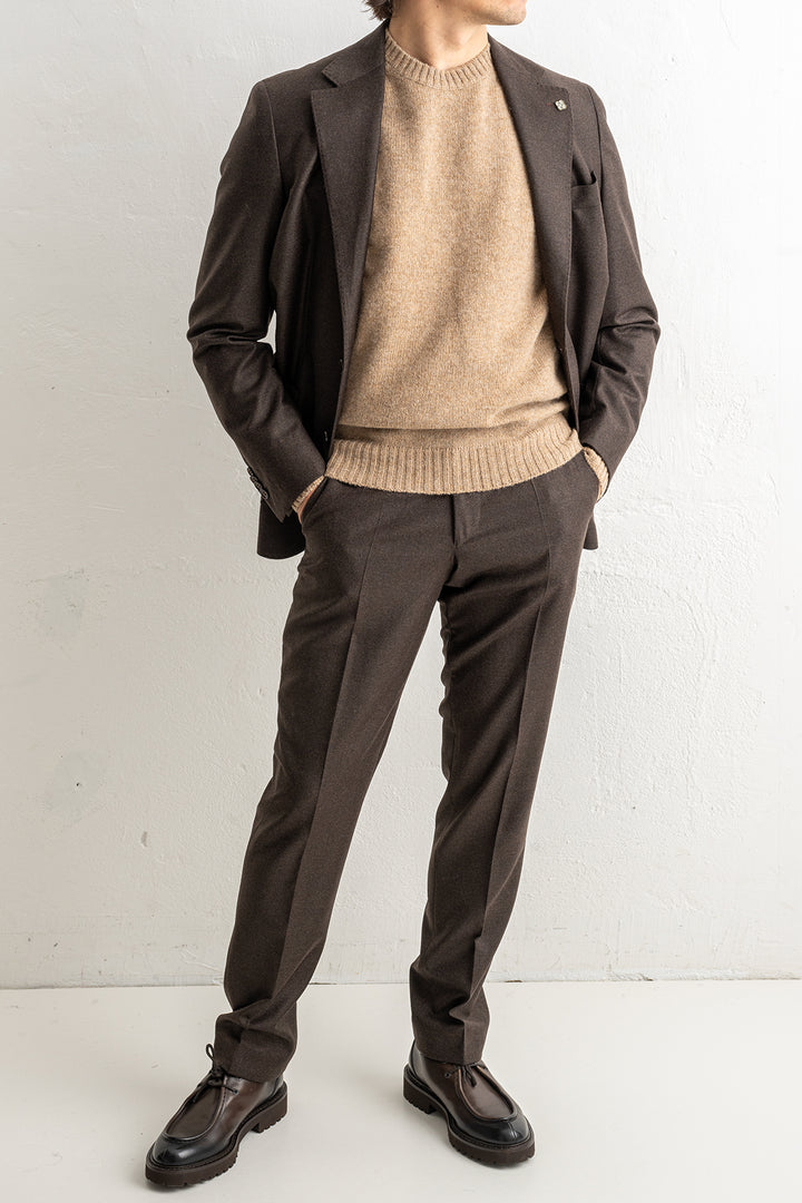 Renzo Flannel Blazer Dark Brown