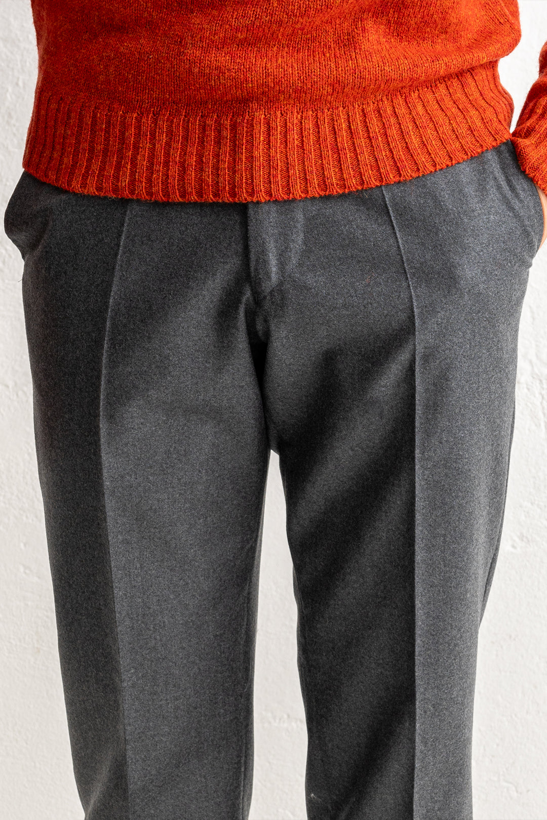 Renzo Flannel Trouser DARK GREY