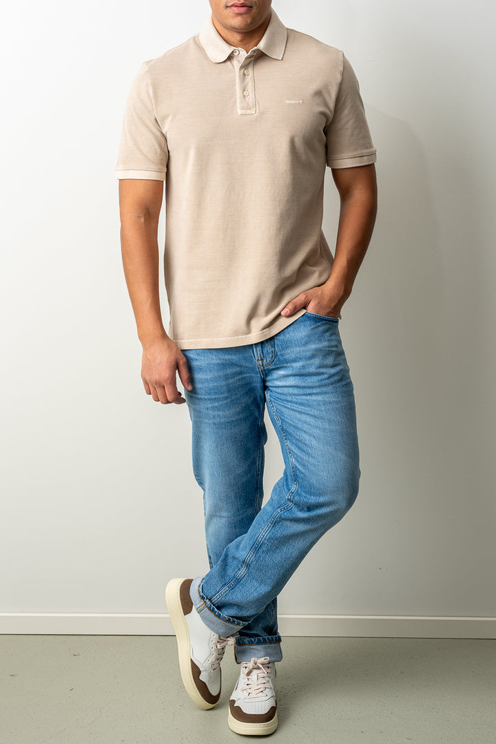 Sunfaded SS Polo Oat Beige