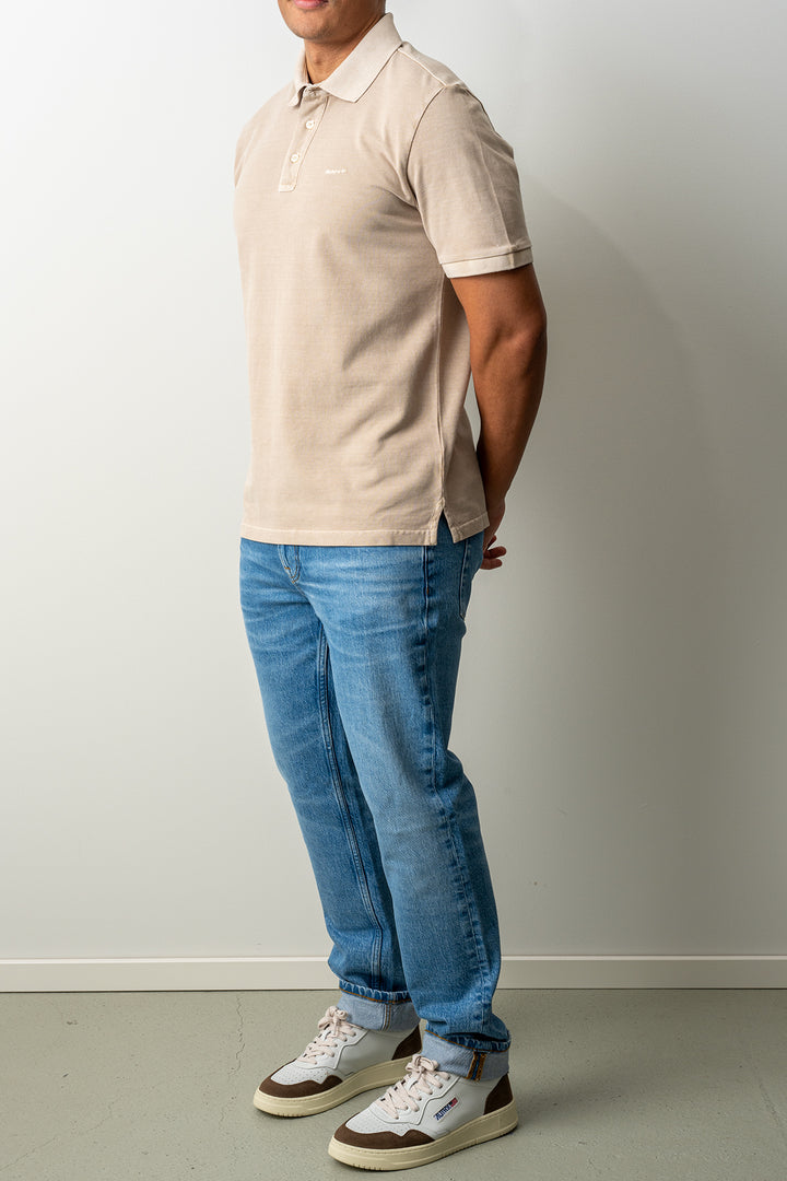 Sunfaded SS Polo Oat Beige