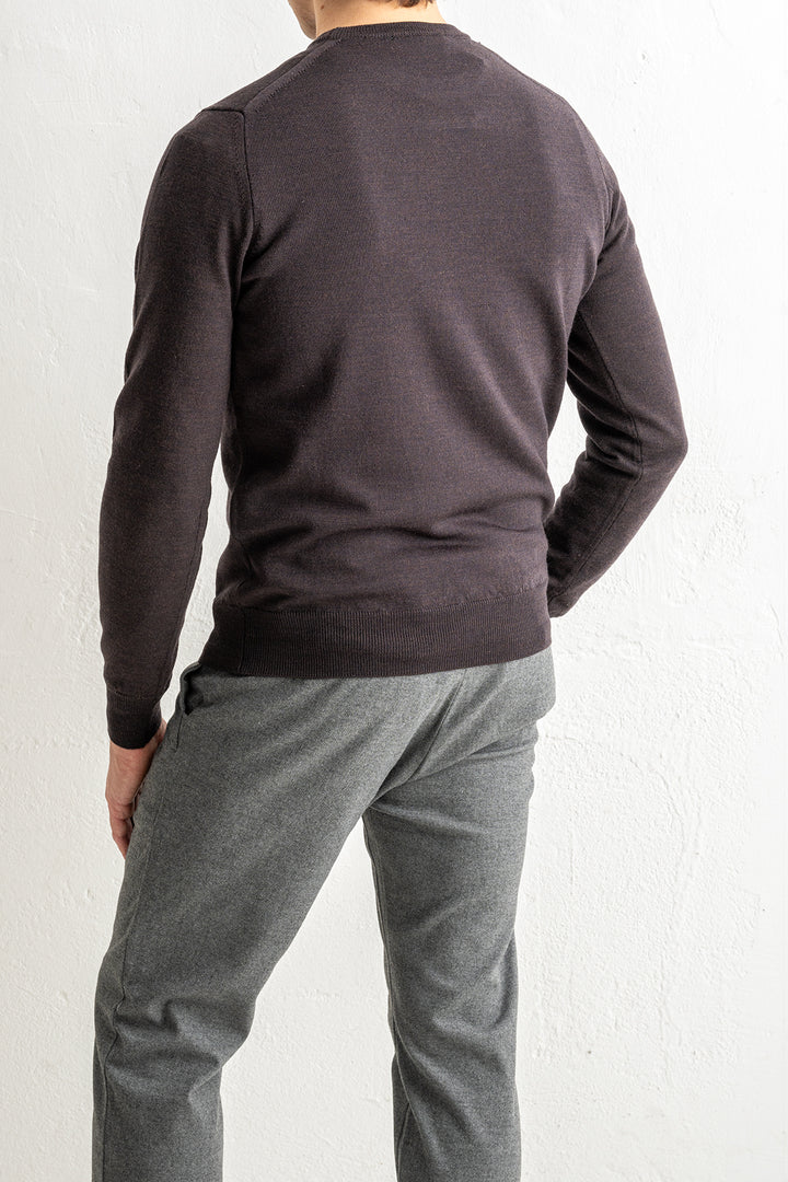 Superfine Merino Crewneck Brown