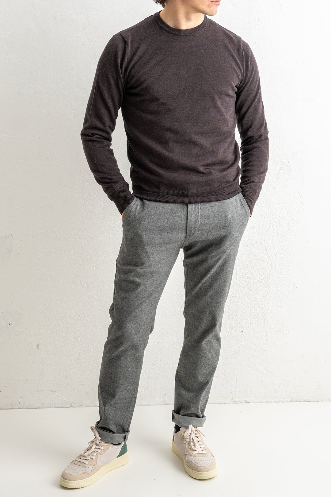 Superfine Merino Crewneck Brown