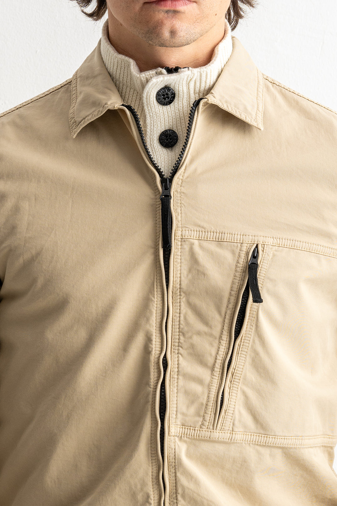 Supima® Cotton Twill Stretch-TC Overshirt 1200003 Desert