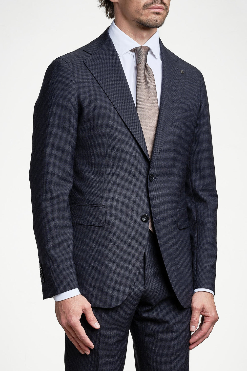Luxury Pepita Wool Suit Blue – TAGLIATORE, sidan