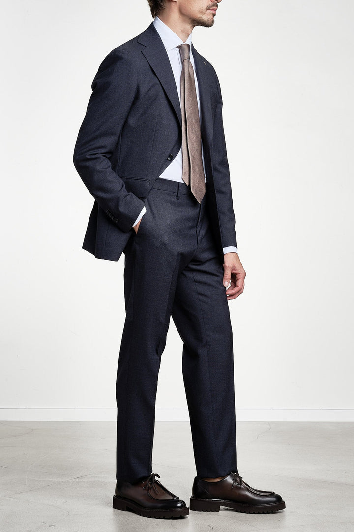 Luxury Pepita Wool Suit Blue – TAGLIATORE, detalj