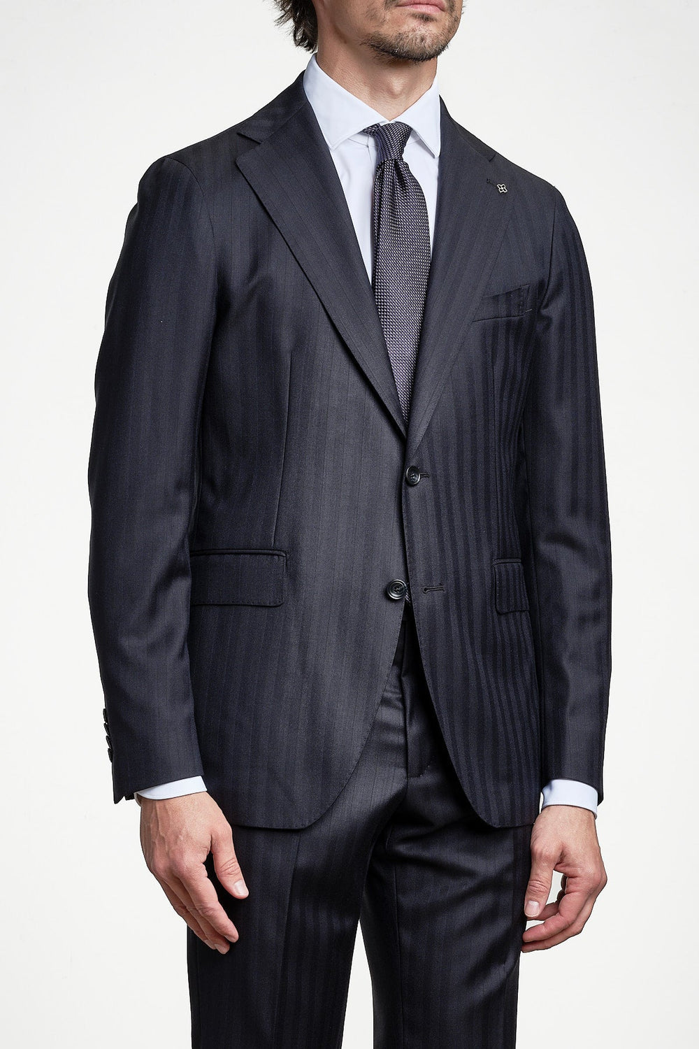 Luxury Shadow Stripe Suit Blue – TAGLIATORE, sidan