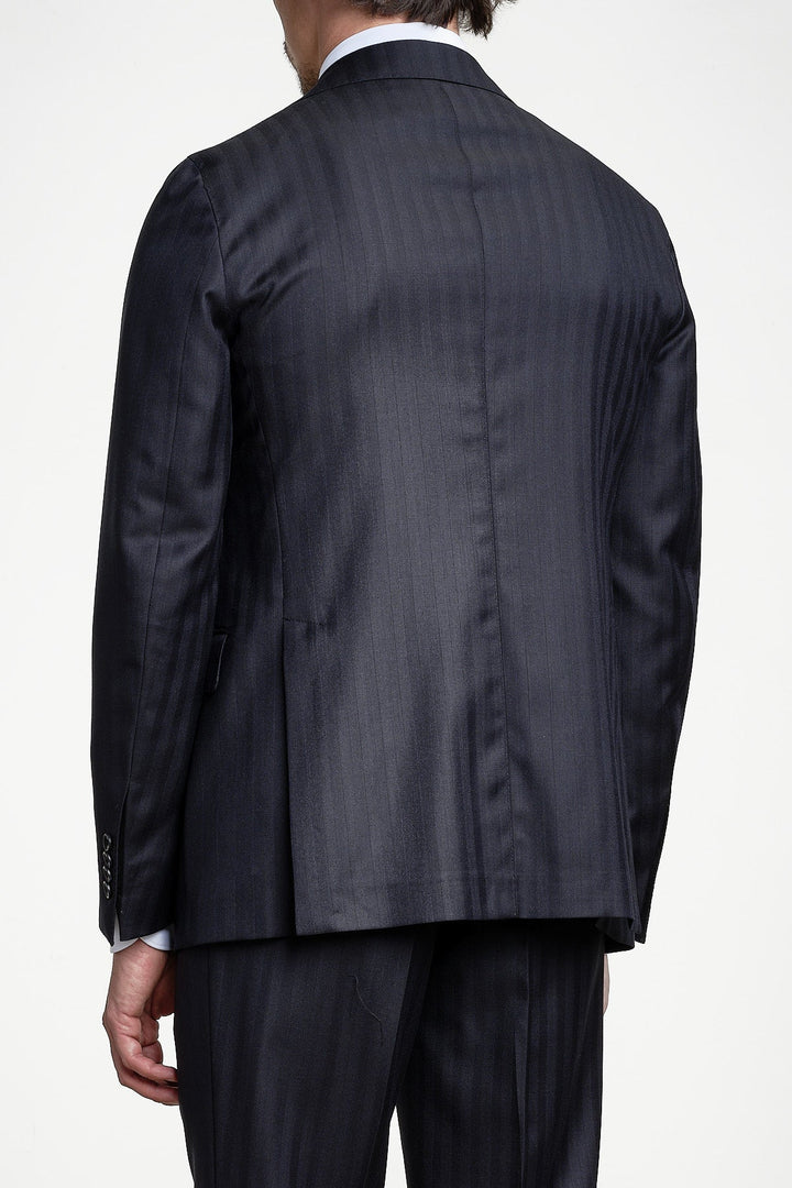 Luxury Shadow Stripe Suit Blue – TAGLIATORE, bakifrån