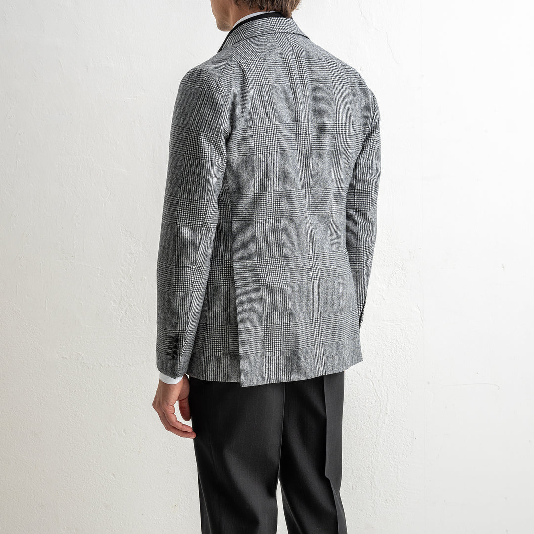 Double Breasted Checked Blazer Black/White
