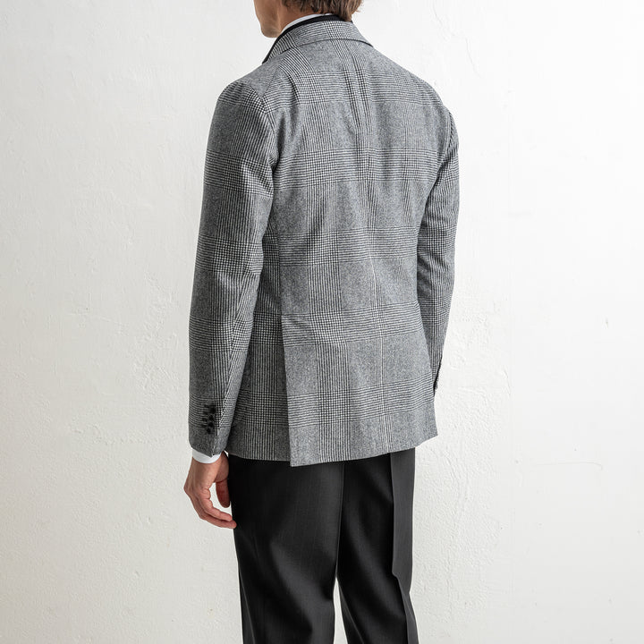 Double Breasted Checked Blazer Black/White