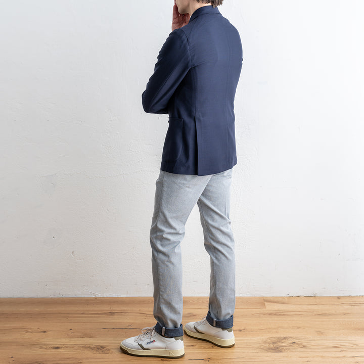 Double Breasted Wool Twill Blazer Navy