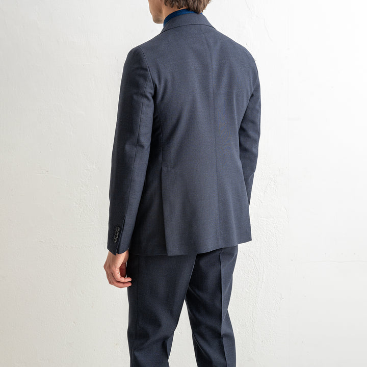 Luxury Pepita Wool Suit Blue
