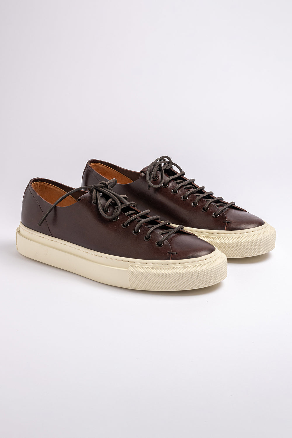 Tanino Mots Leather Sneaker. Dark Brown