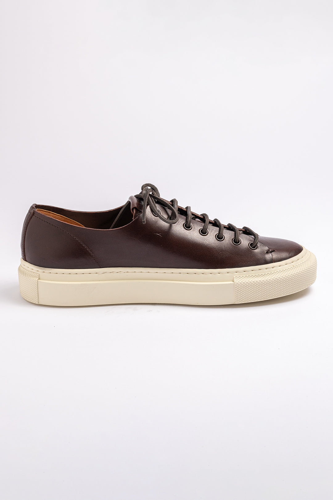 Tanino Mots Leather Sneaker. Dark Brown