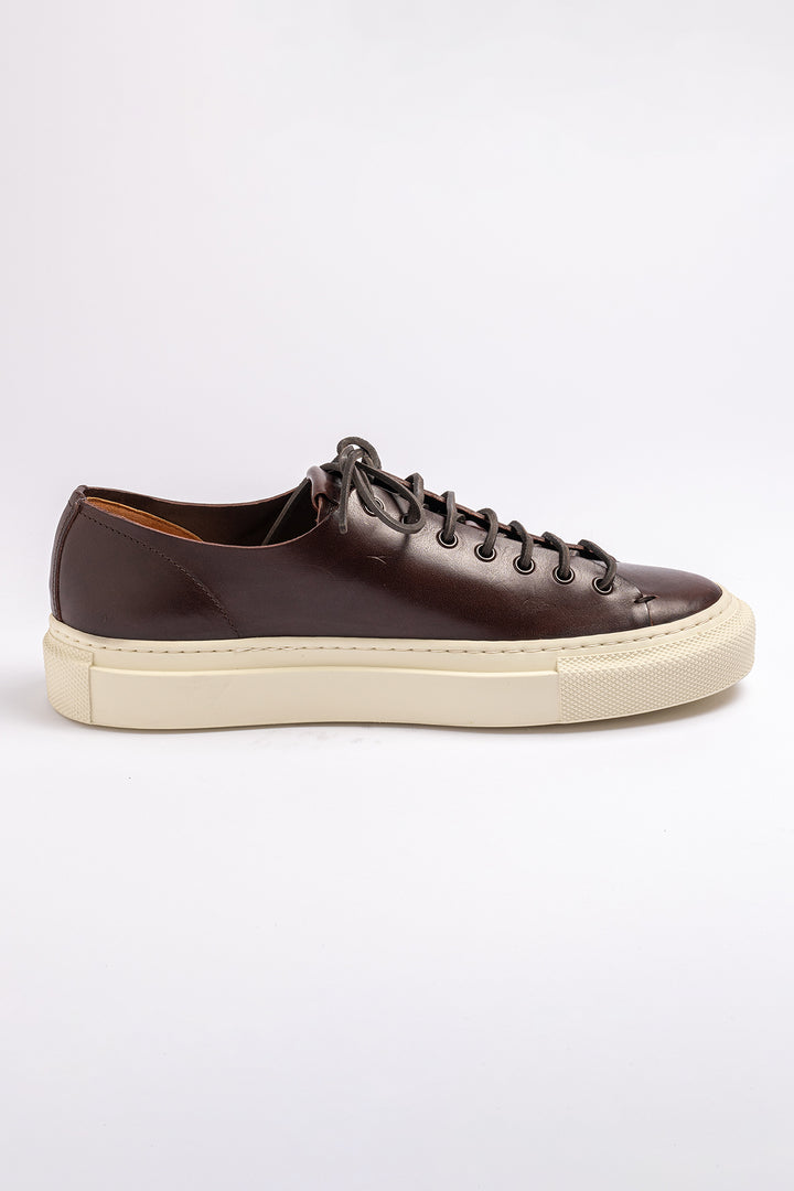 Tanino Mots Leather Sneaker. Dark Brown