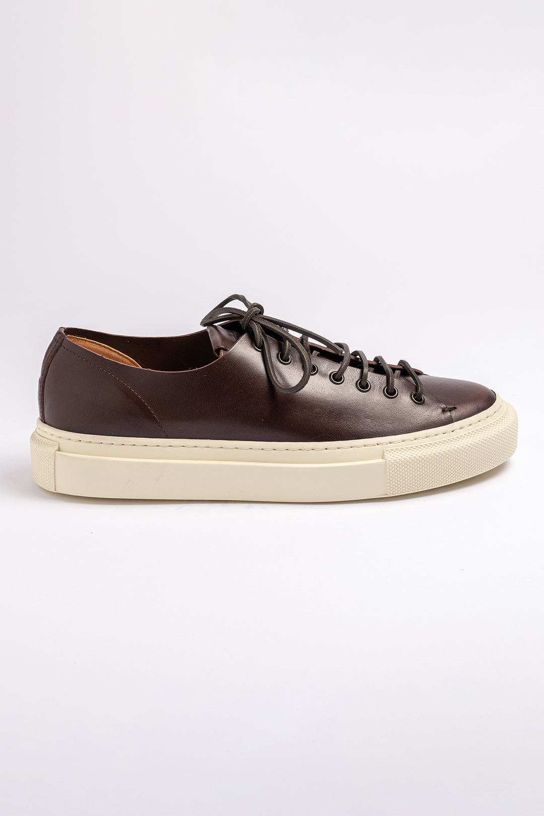 Tanino Mots Leather Sneaker. Dark Brown