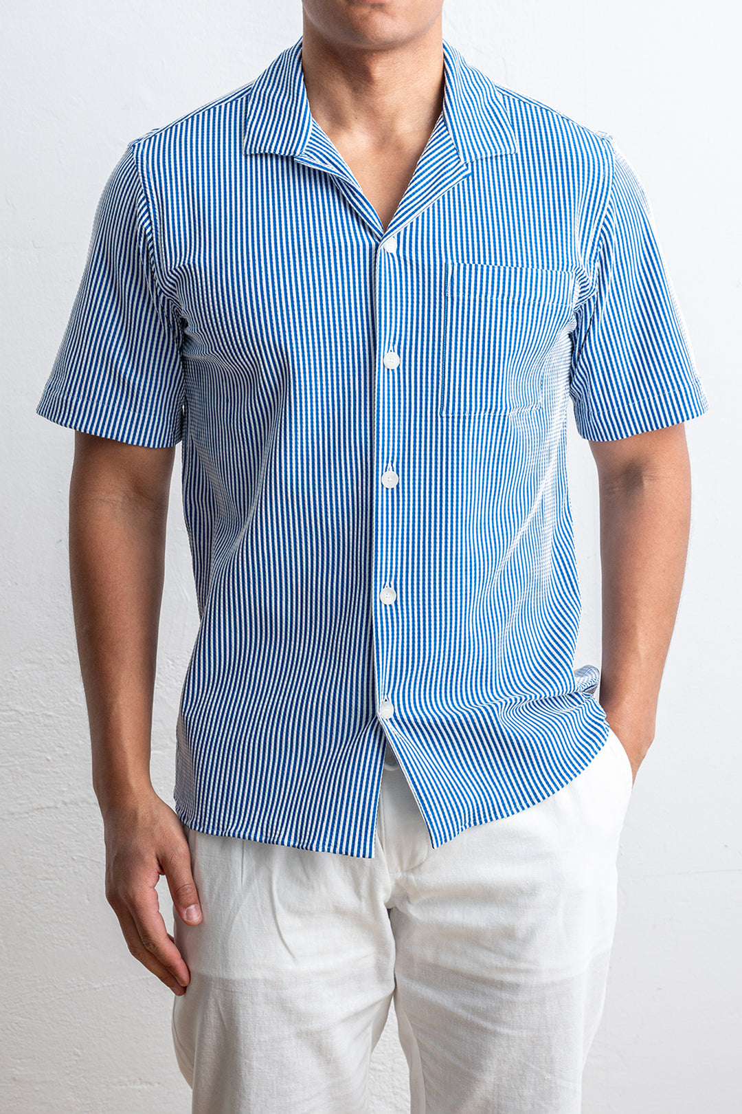 Tecnico Seersucker Shirt BLUE STRIPE