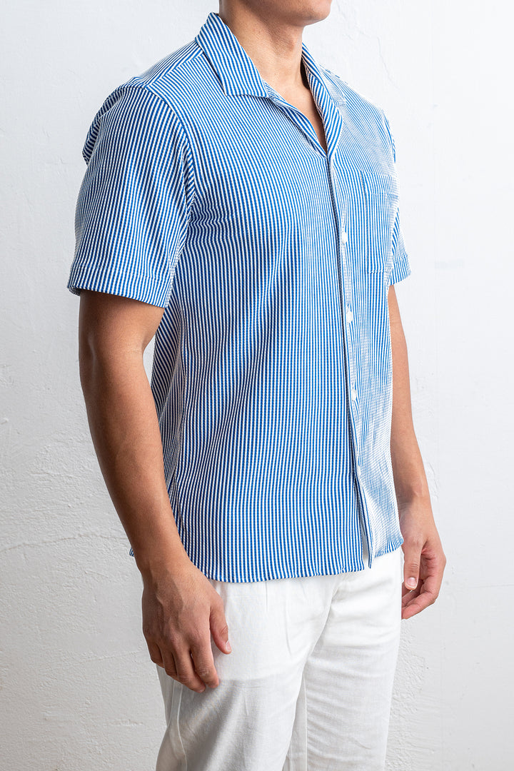 Tecnico Seersucker Shirt BLUE STRIPE