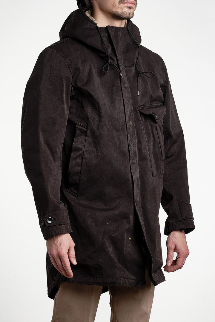 Cyclone Parka OJJ Fabric Black – Ten C, snett framifrån