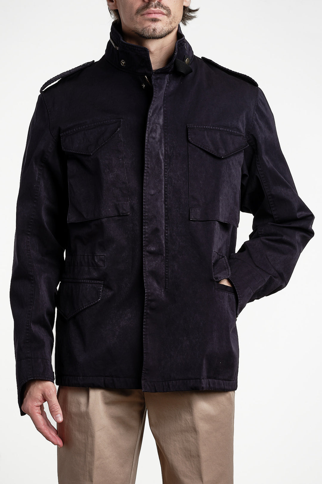 Field Jacket OJJ Fabric Blue – Ten C, framifrån