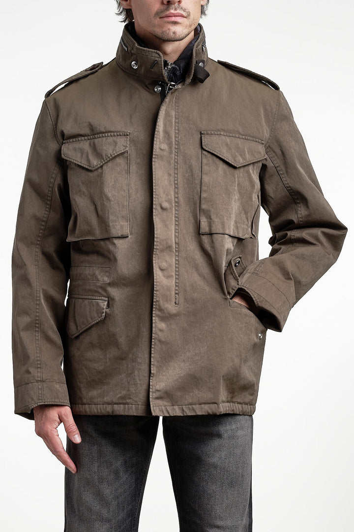 Field Jacket OJJ Fabric Green Lizard – Ten C, framifrån
