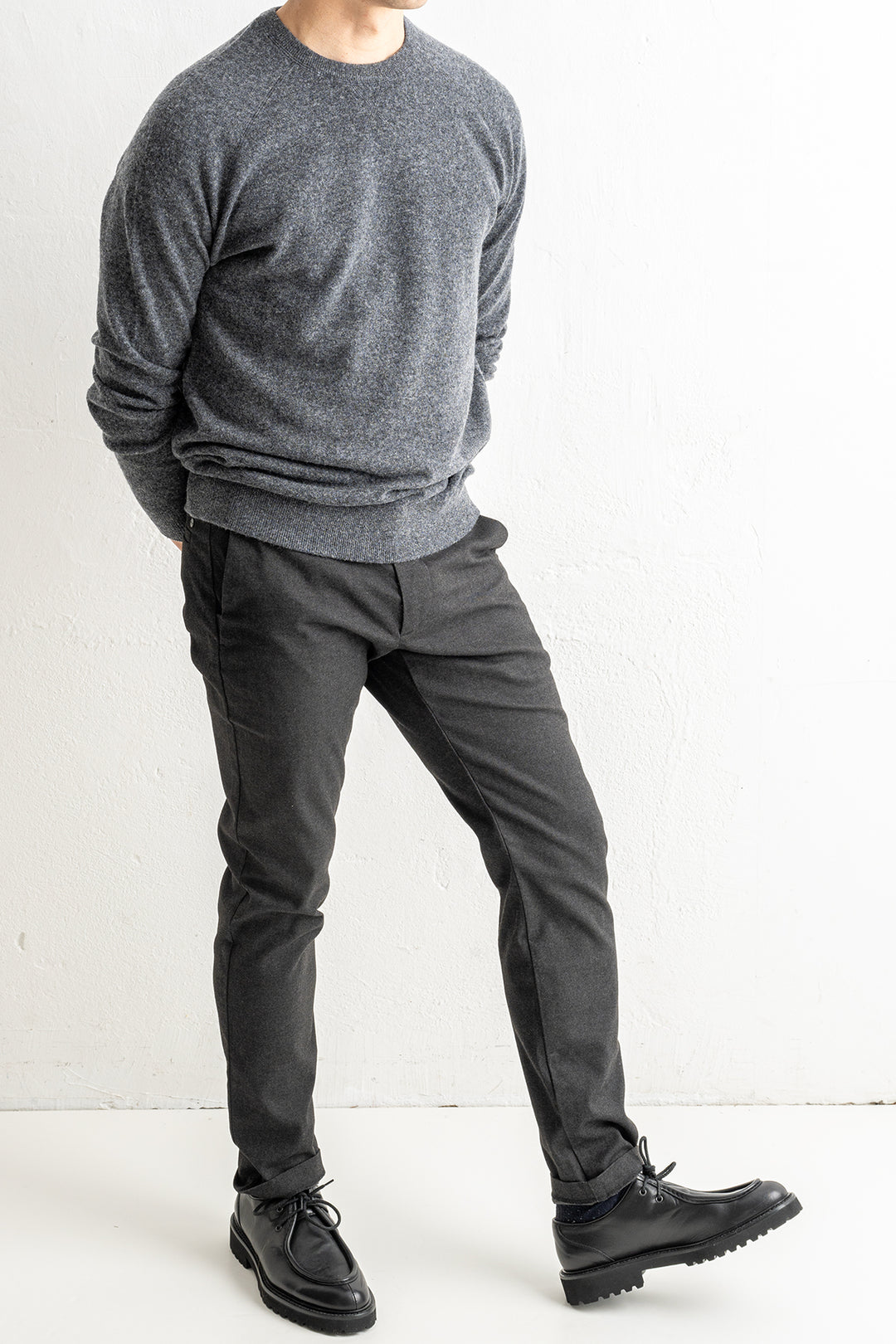 Theo 1067 Melange Trouser Black Multi